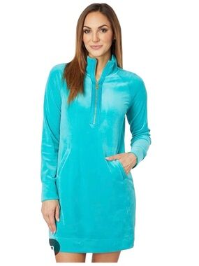 Lilly Pulitzer Maldives Green velour Skipper dress Size XXL